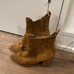 Marc Fisher Tan Suede Heeled Boots